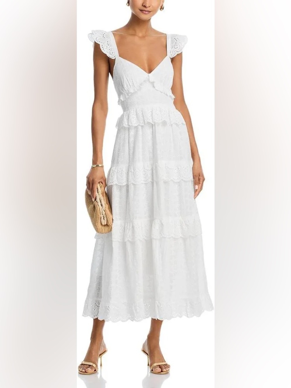 Aqua White Eyelet Maxi Dress size XXS
